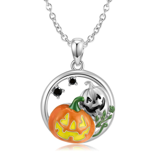 Jack o Lantern  S925 Silver Necklace