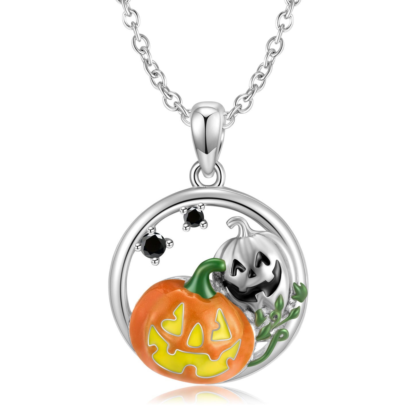 Jack o Lantern  S925 Silver Necklace
