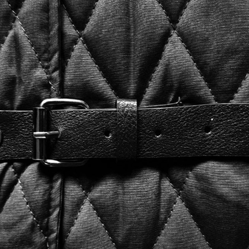 Quilted Pirate Vest w/ Standing Collar and Buckle Closure