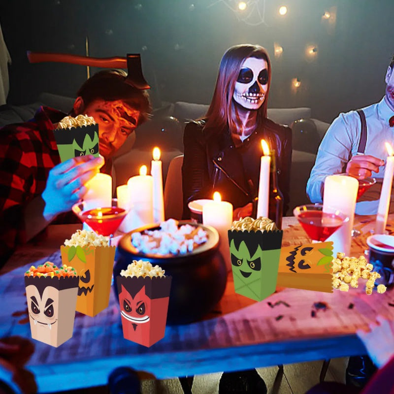 12 Pieces Halloween Popcorn / Snack Treat Boxes