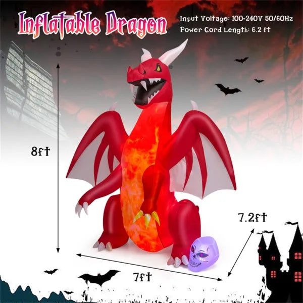 8 Ft Inflatable Red Dragon