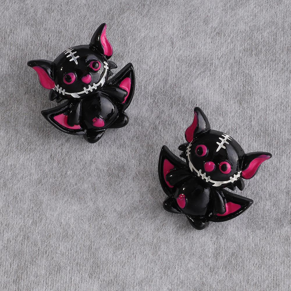 Fashion Jack-o-lantern, Bat and Reaper Stud Earrings