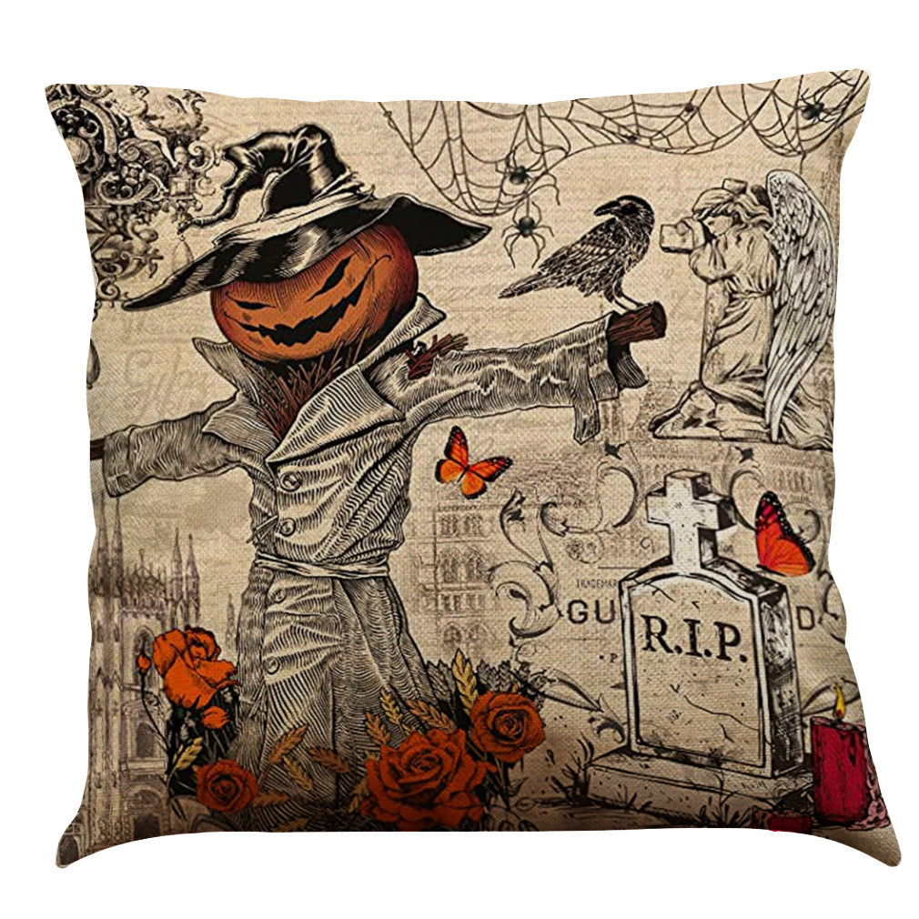 Halloween Cotton Linen Sofa / Car Cushion Pillowcase
