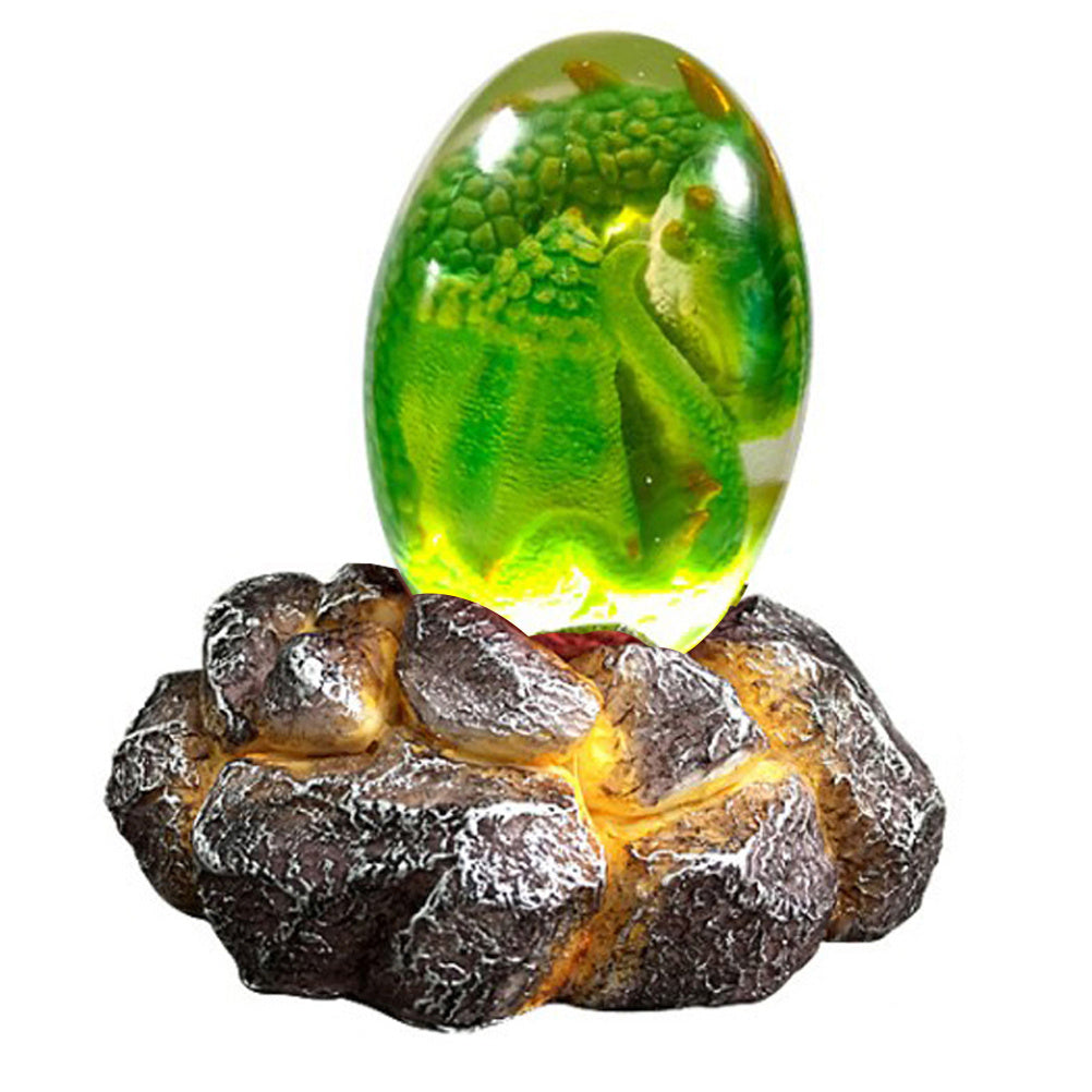 LED Lava Dragon Egg Statue Resin  Reiki Home Decor