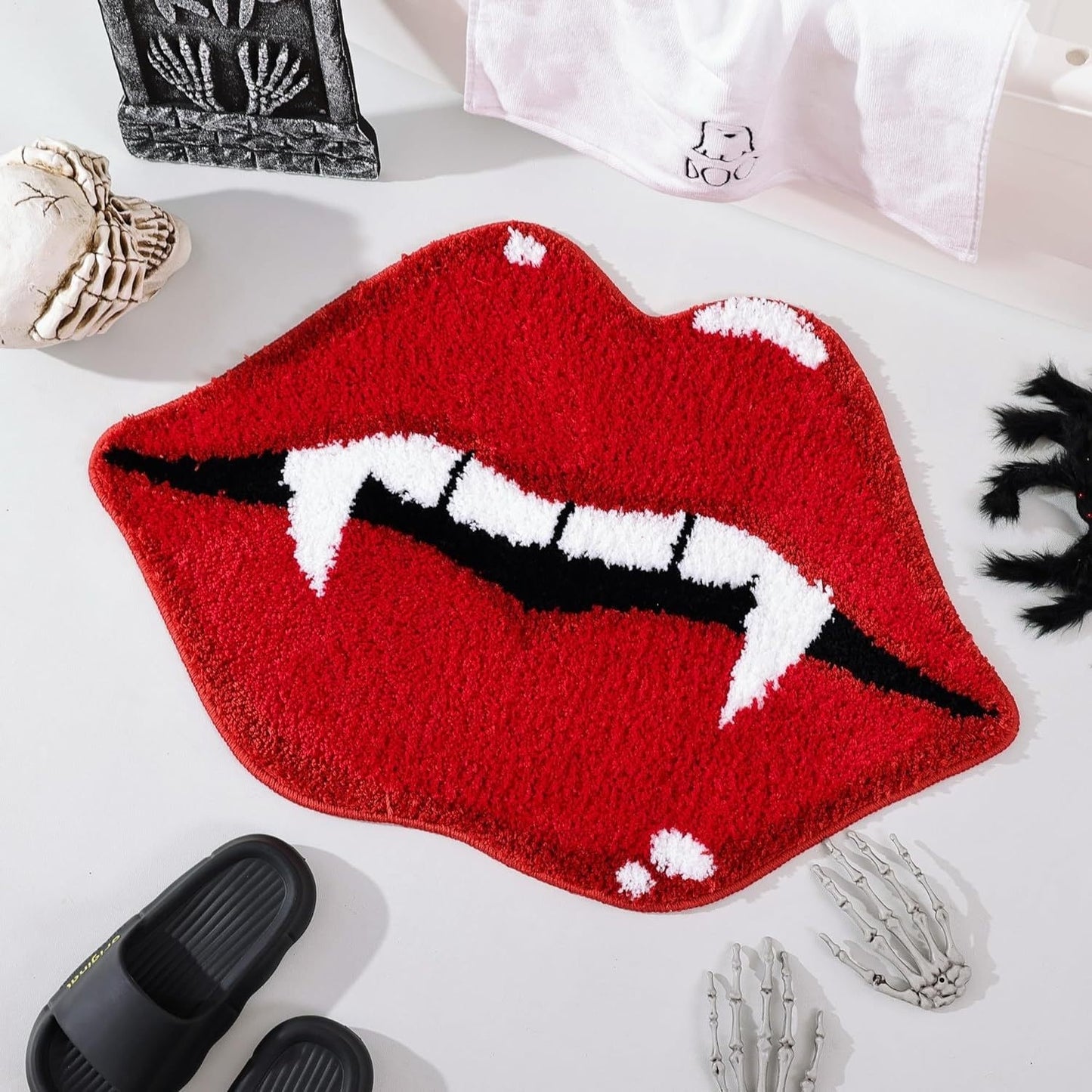 Halloween Cashmere-like Vampire / Spiderweb Rug