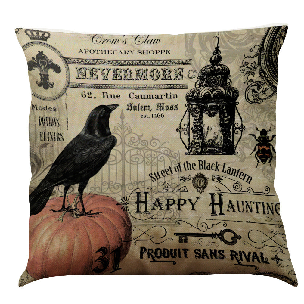 Halloween Cotton Linen Sofa / Car Cushion Pillowcase