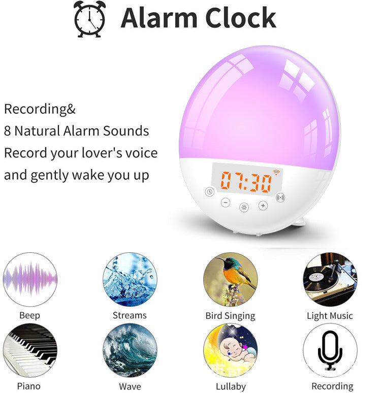 WiFi Smart Alarm Clock – Voice Control, Sunrise Natural Wake-Up Light & Intelligent Sleep Aid