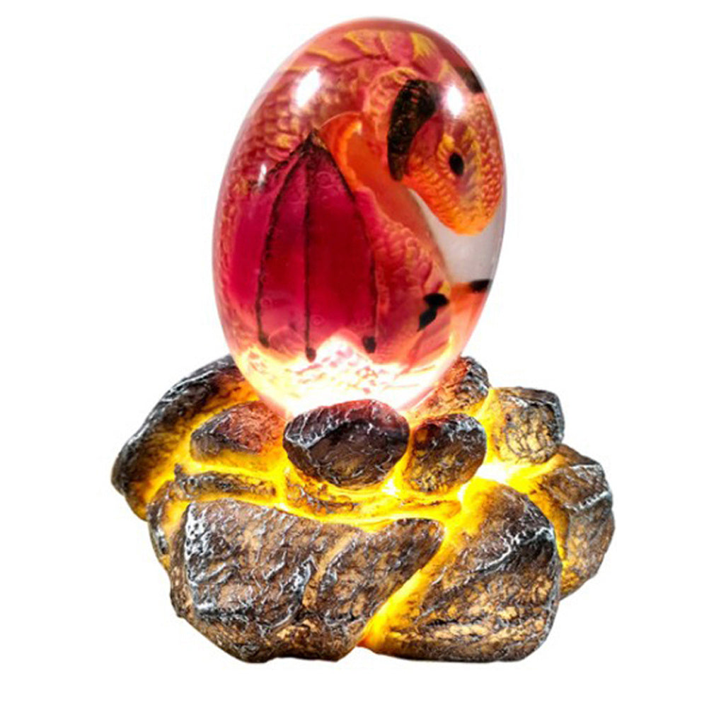 LED Lava Dragon Egg Statue Resin  Reiki Home Decor