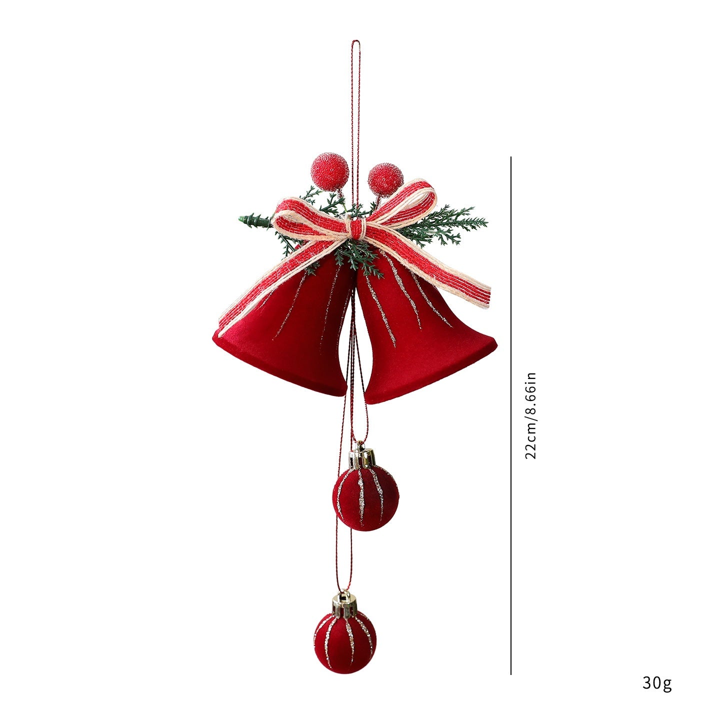 Santa Yuan Painted Velvet Nordic Christmas Bell Ornament Christmas Tree Decoration Home Window Hanging Decor