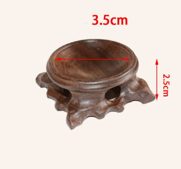Mahogany Crystal Ball Base Display Stand