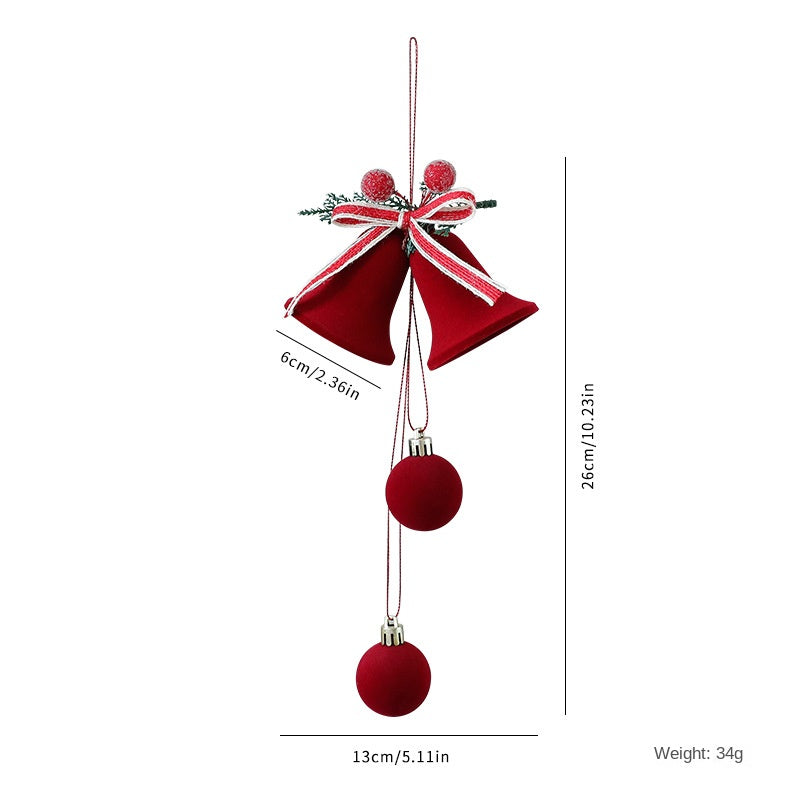 Santa Yuan Painted Velvet Nordic Christmas Bell Ornament Christmas Tree Decoration Home Window Hanging Decor