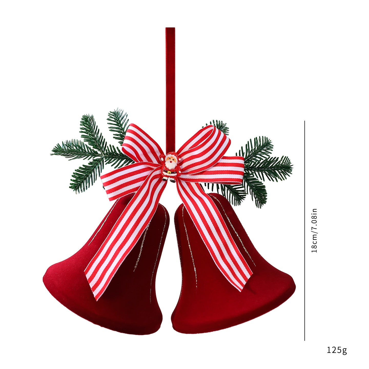 Santa Yuan Painted Velvet Nordic Christmas Bell Ornament Christmas Tree Decoration Home Window Hanging Decor