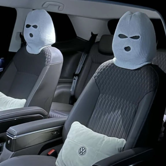 Funny Ski Mask Head Rest Cover