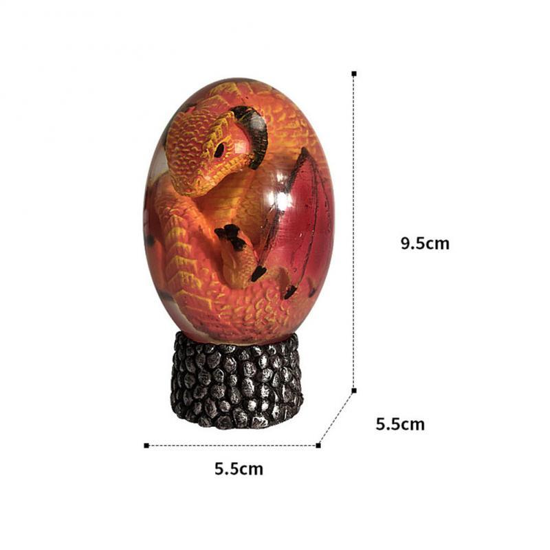 LED Lava Dragon Egg Statue Resin  Reiki Home Decor