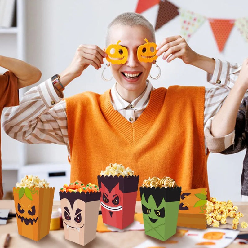 12 Pieces Halloween Popcorn / Snack Treat Boxes