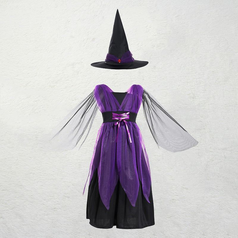 Halloween child witch, bat or cloak costume and / or broom