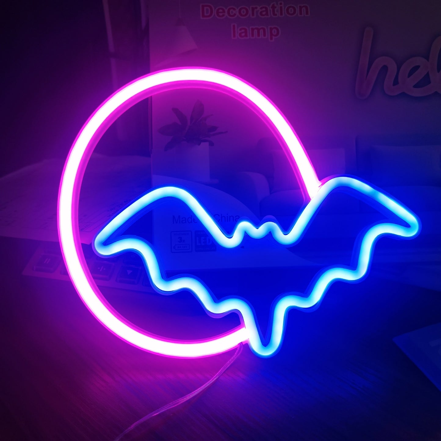 Bat/ Moon Neon Light