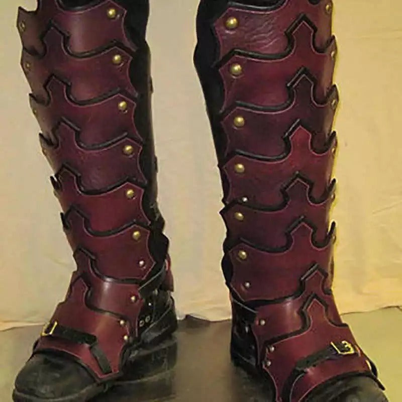 Medieval Faux Leather Leg Guards
