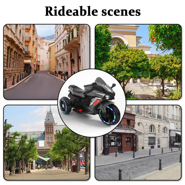 Motorcycle For Kids, 12V Electric Ride On Motorcycle For Brithday Gifts, Kids Motorcycle With LED Lights, Music