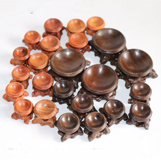 Mahogany Crystal Ball Base Display Stand