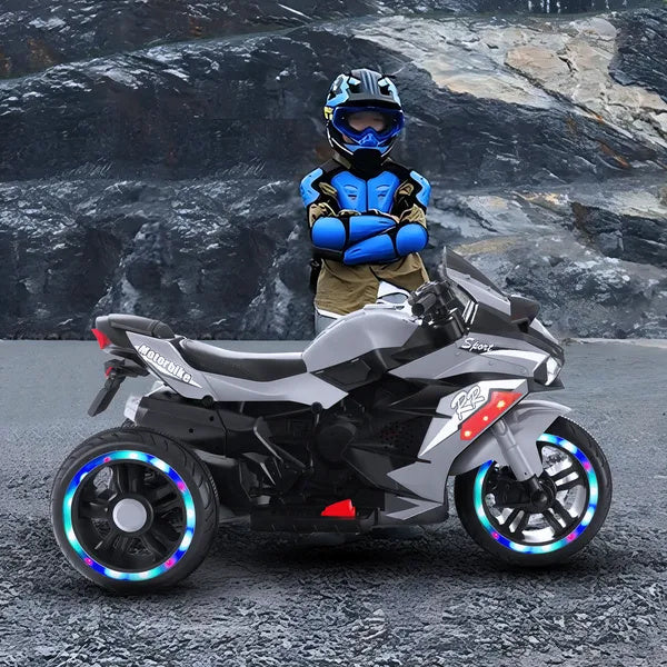Motorcycle For Kids, 12V Electric Ride On Motorcycle For Brithday Gifts, Kids Motorcycle With LED Lights, Music