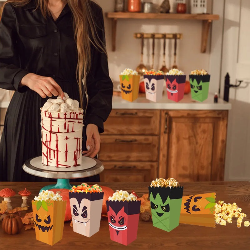 12 Pieces Halloween Popcorn / Snack Treat Boxes