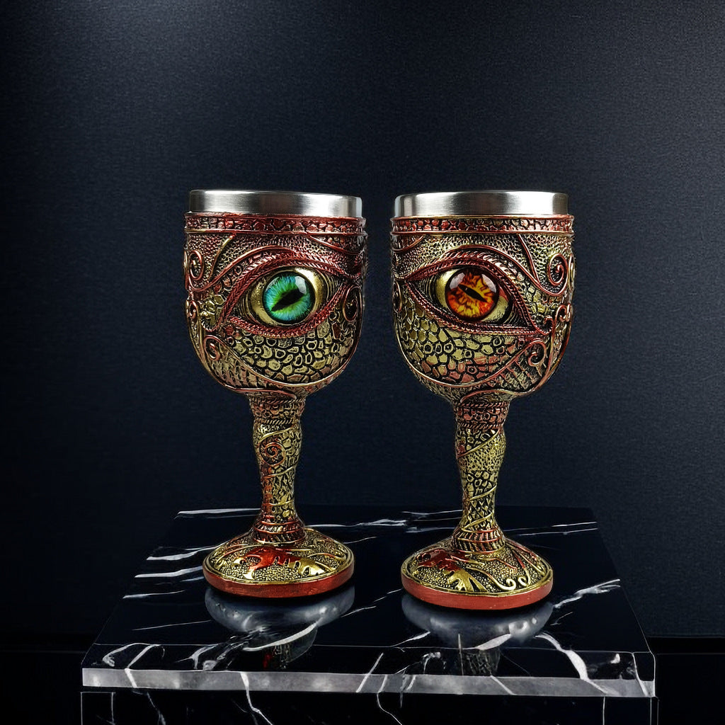 A Dragon Eye Wine Glass Personality European Medieval Statue
