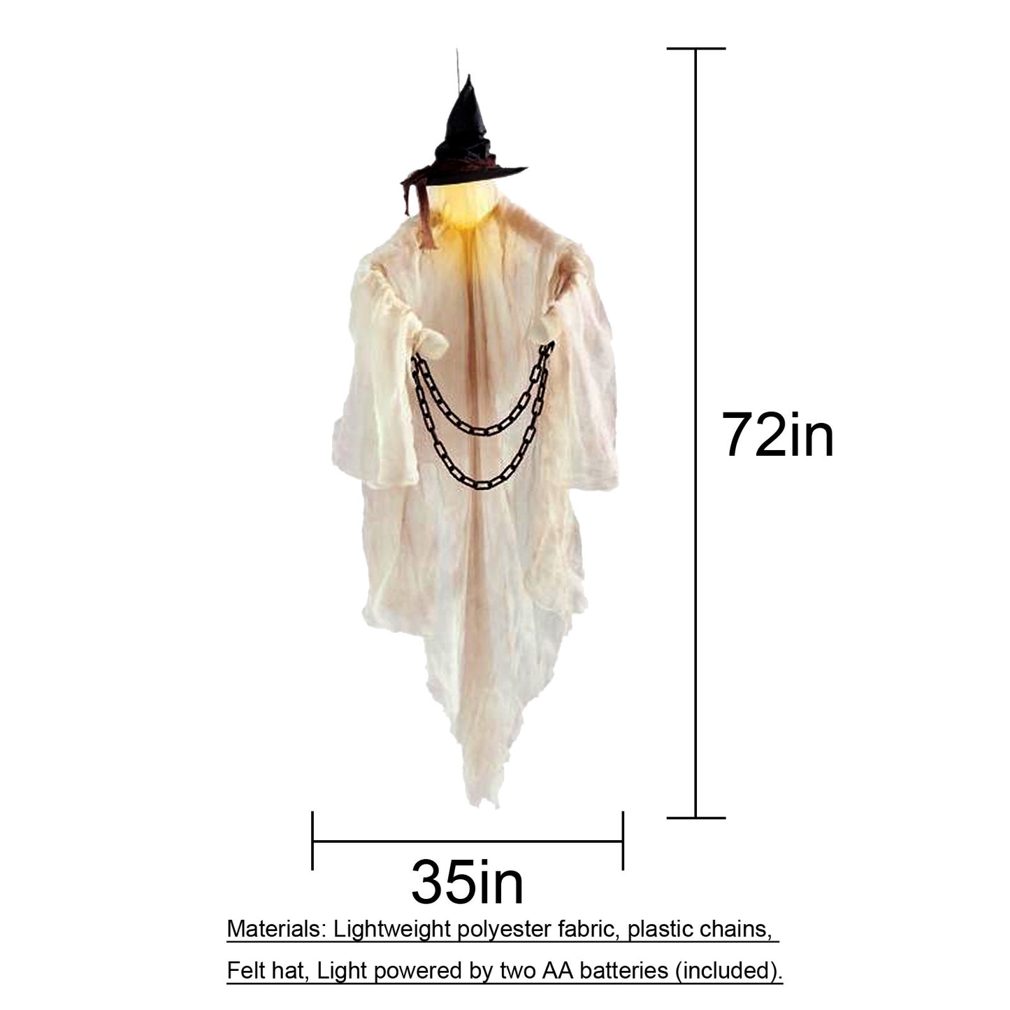 Illuminated Faceless Witch outdoor Decoration