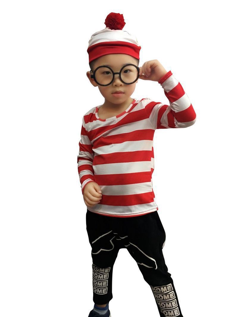 Where's Waldo  Parent-Child Outfit Christmas Cosplay Clothes