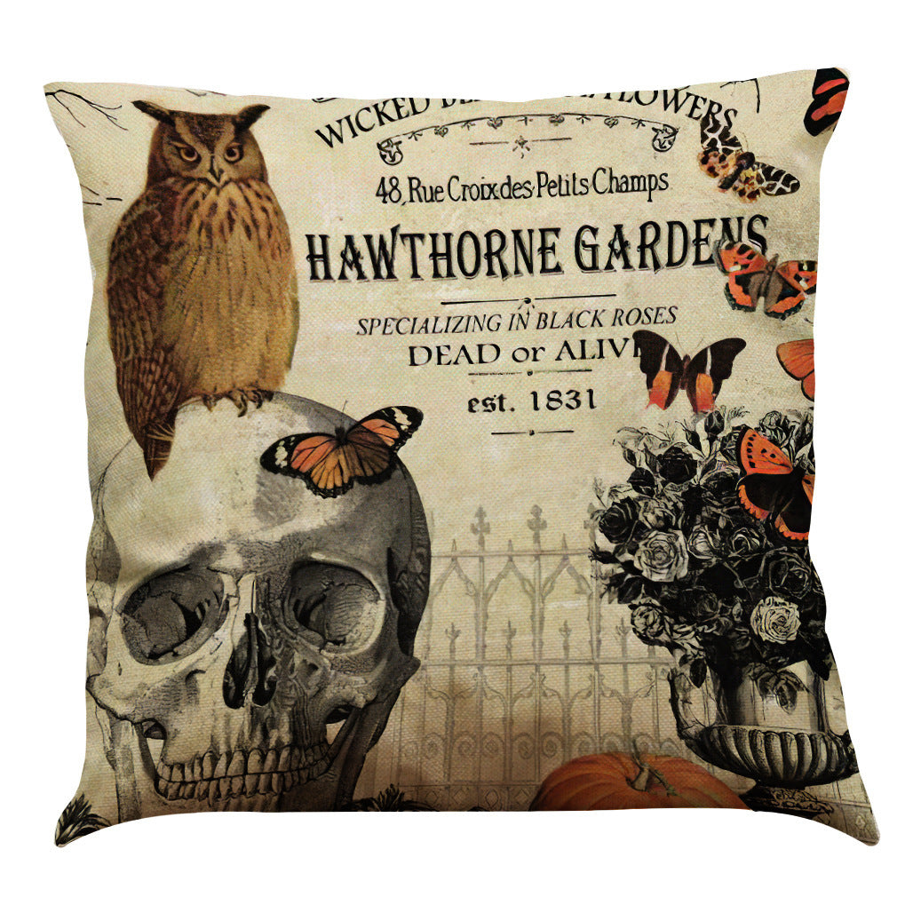 Halloween Cotton Linen Sofa / Car Cushion Pillowcase