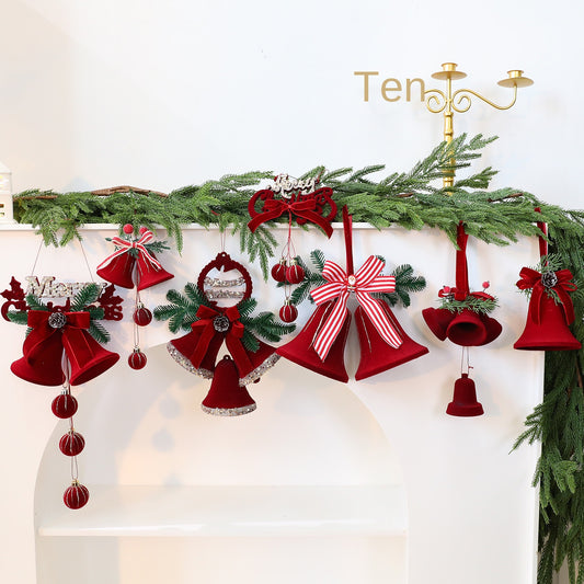 Santa Yuan Painted Velvet Nordic Christmas Bell Ornament Christmas Tree Decoration Home Window Hanging Decor