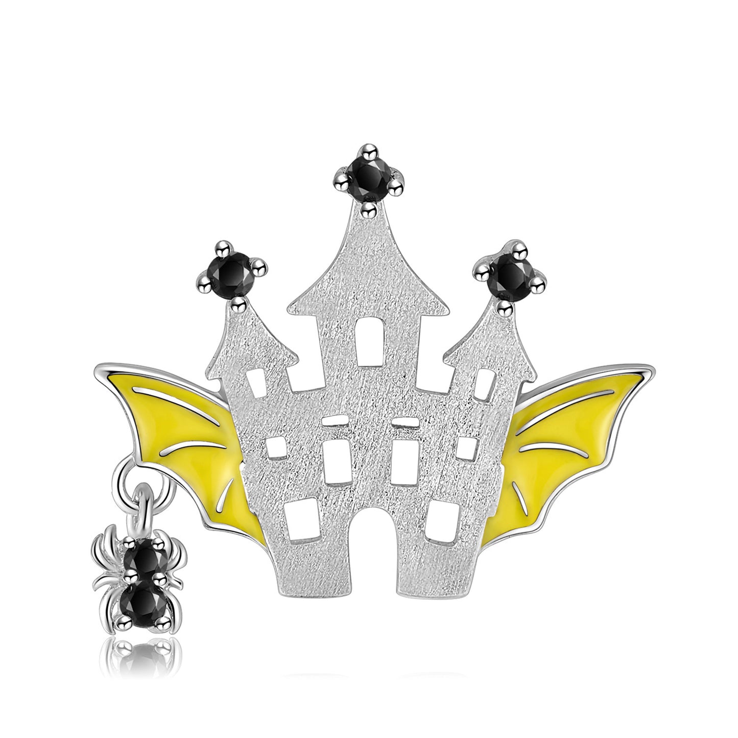 Original And Creative Bat Castle S925 Sterling Silver Necklace Cute Ins Halloween Gift
