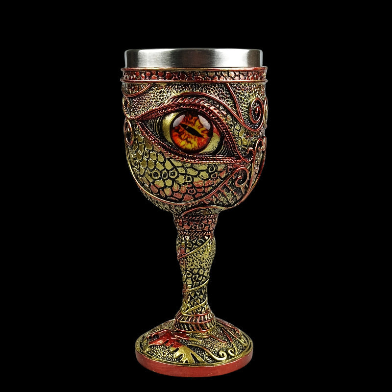 A Dragon Eye Wine Glass Personality European Medieval Statue