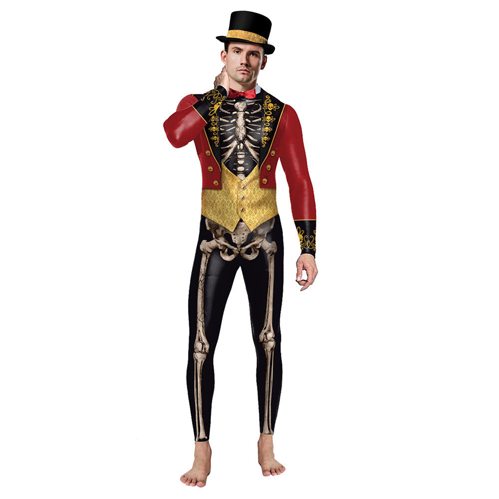 Wansheng Men's One-piece  Tight Jumpsuit Circus Ring  Master Costumes