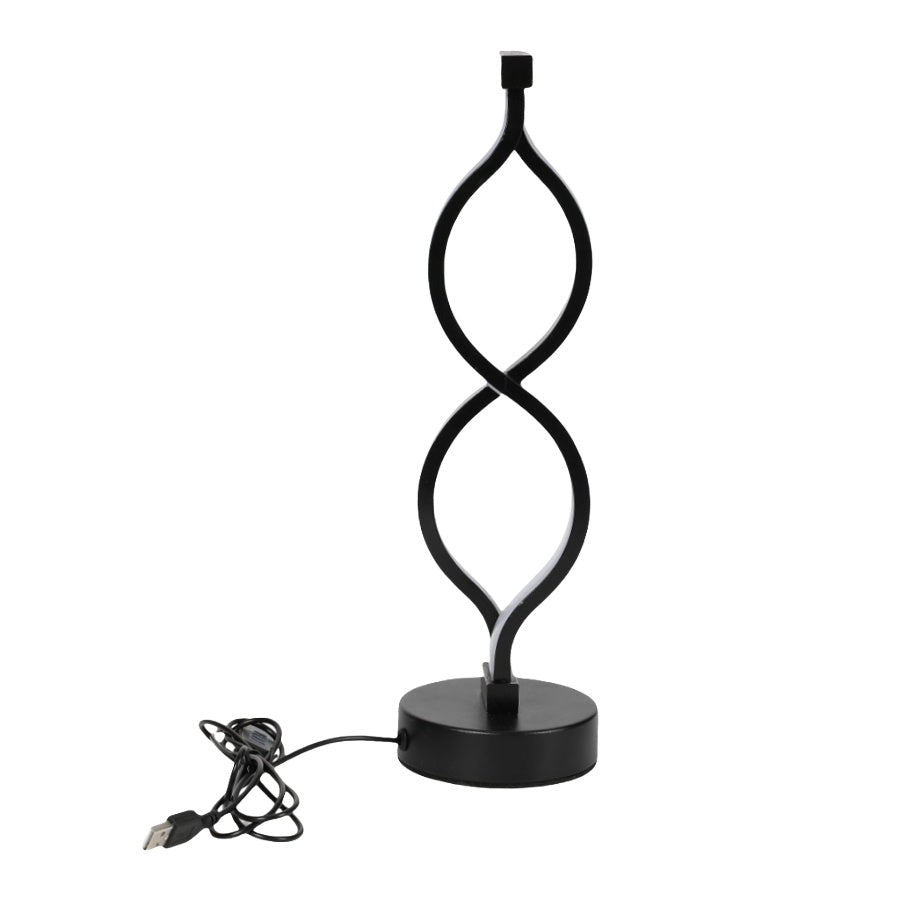 Wave-Shaped USB Desk Lamp – 3-Color Dimmable LED Bedroom Light (Set of 2)