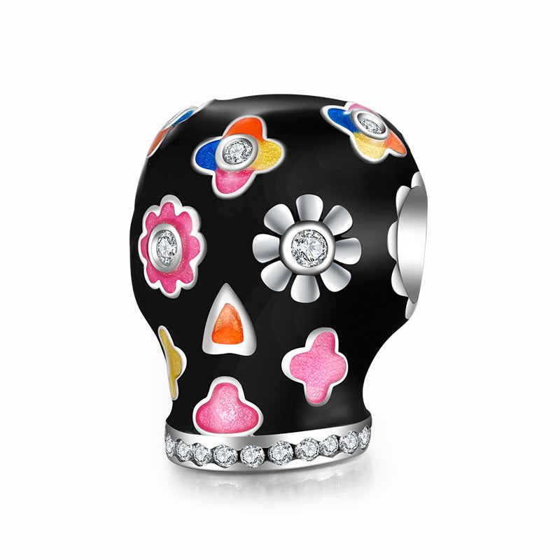 S925 Sterling Silver Beads Pendant Halloween Skull Clown Bracelet Diy Accessories Beads