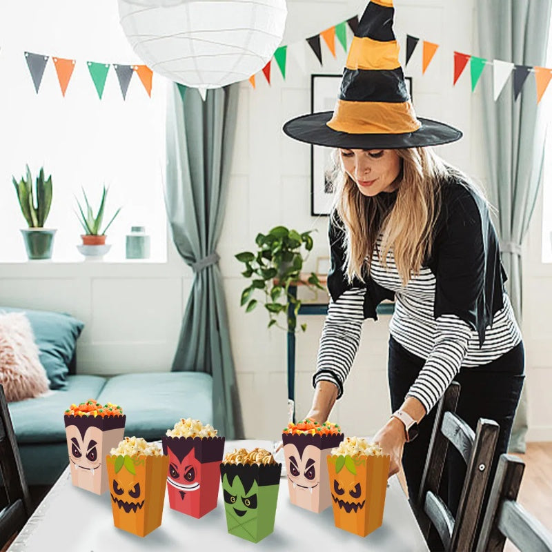 12 Pieces Halloween Popcorn / Snack Treat Boxes