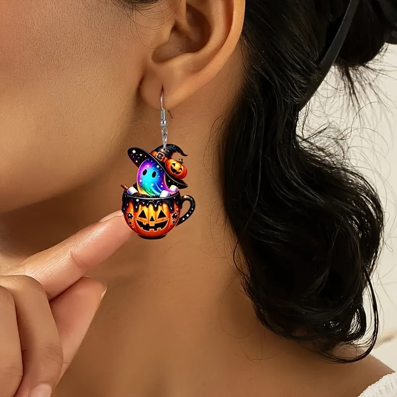 Halloween Theme Acrylic Pendant Earrings