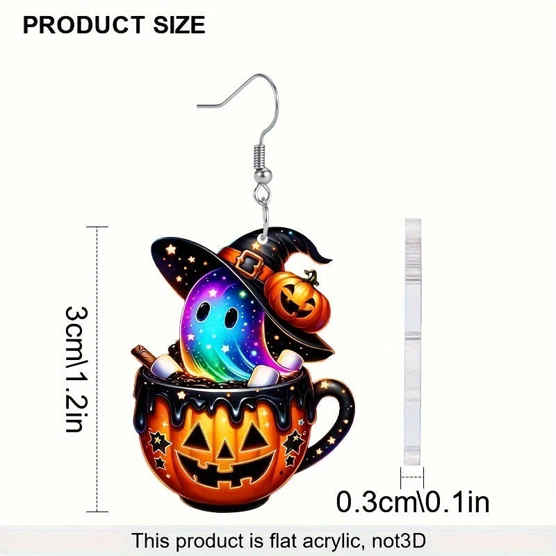 Halloween Theme Acrylic Pendant Earrings