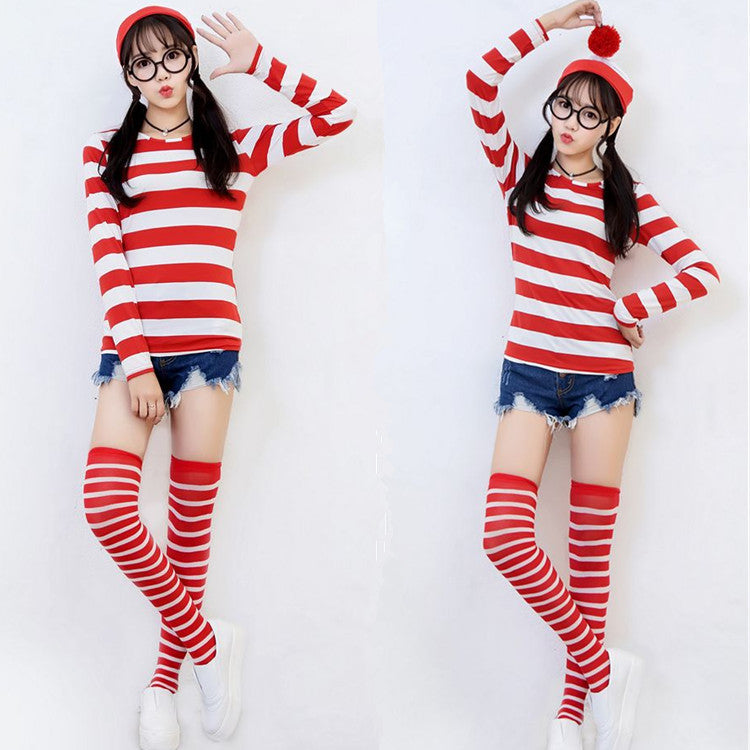 Where's Waldo  Parent-Child Outfit Christmas Cosplay Clothes