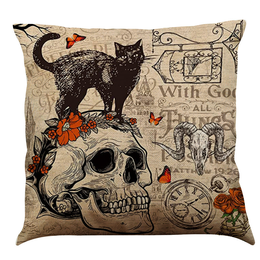 Halloween Cotton Linen Sofa / Car Cushion Pillowcase