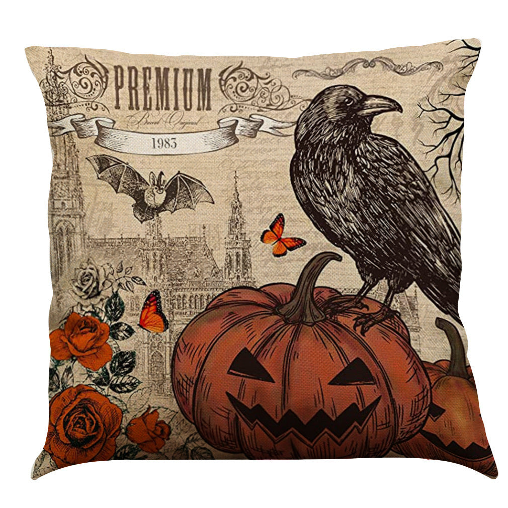 Halloween Cotton Linen Sofa / Car Cushion Pillowcase