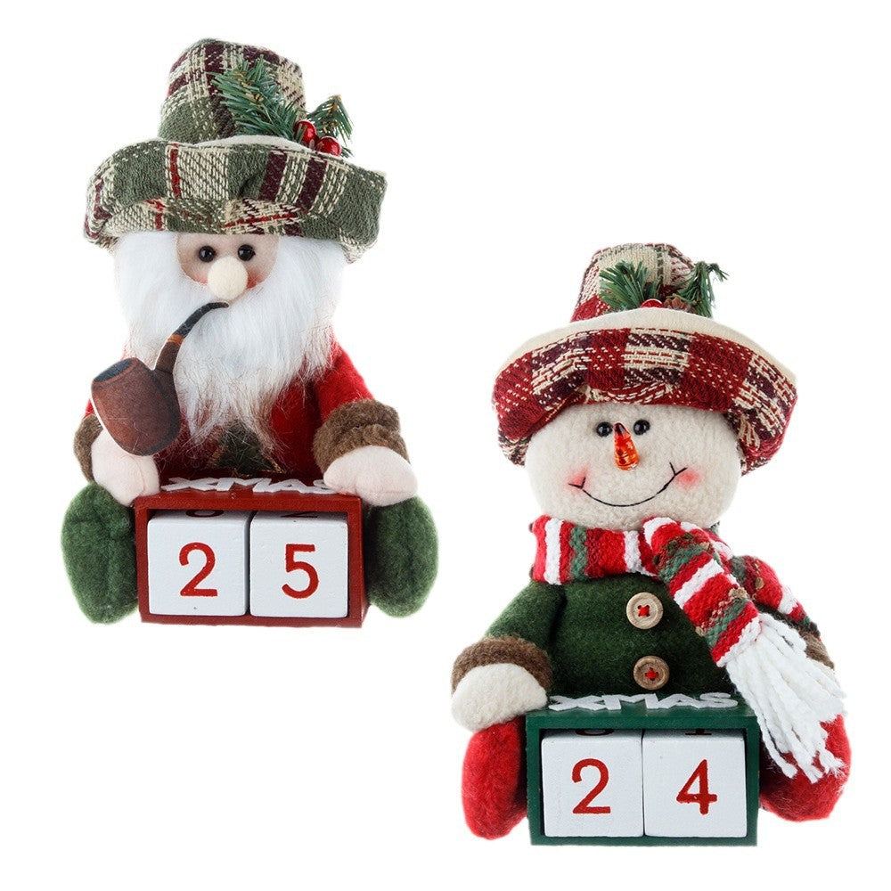 Christmas Calendar Old Man Snowman Doll Ornament Wooden Creative Home Festival Christmas Decoration