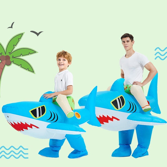 Inflatable Riding Shark Costume