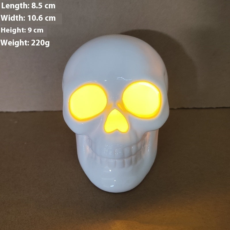 Halloween Pumpkin Lamp Ceramic Luminous Skull or Bat Decoration