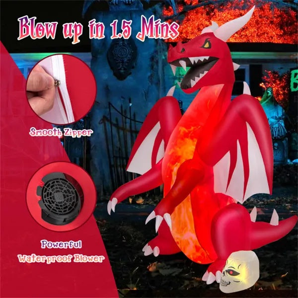 8 Ft Inflatable Red Dragon