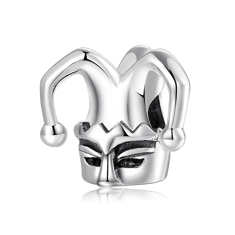 S925 Sterling Silver Beads Pendant Halloween Skull Clown Bracelet Diy Accessories Beads
