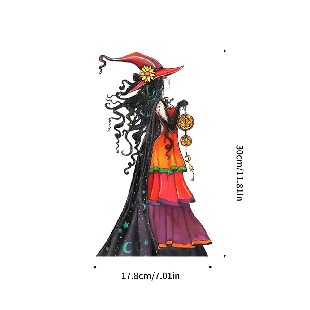Halloween Metal Witch Sign for Garden Decor