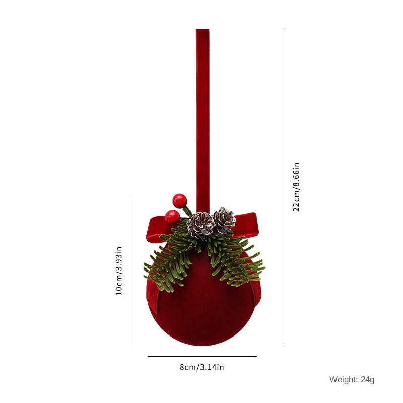 Santa Yuan Painted Velvet Nordic Christmas Bell Ornament Christmas Tree Decoration Home Window Hanging Decor