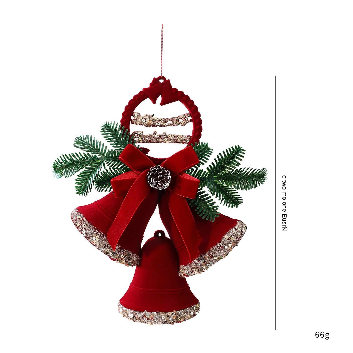 Santa Yuan Painted Velvet Nordic Christmas Bell Ornament Christmas Tree Decoration Home Window Hanging Decor